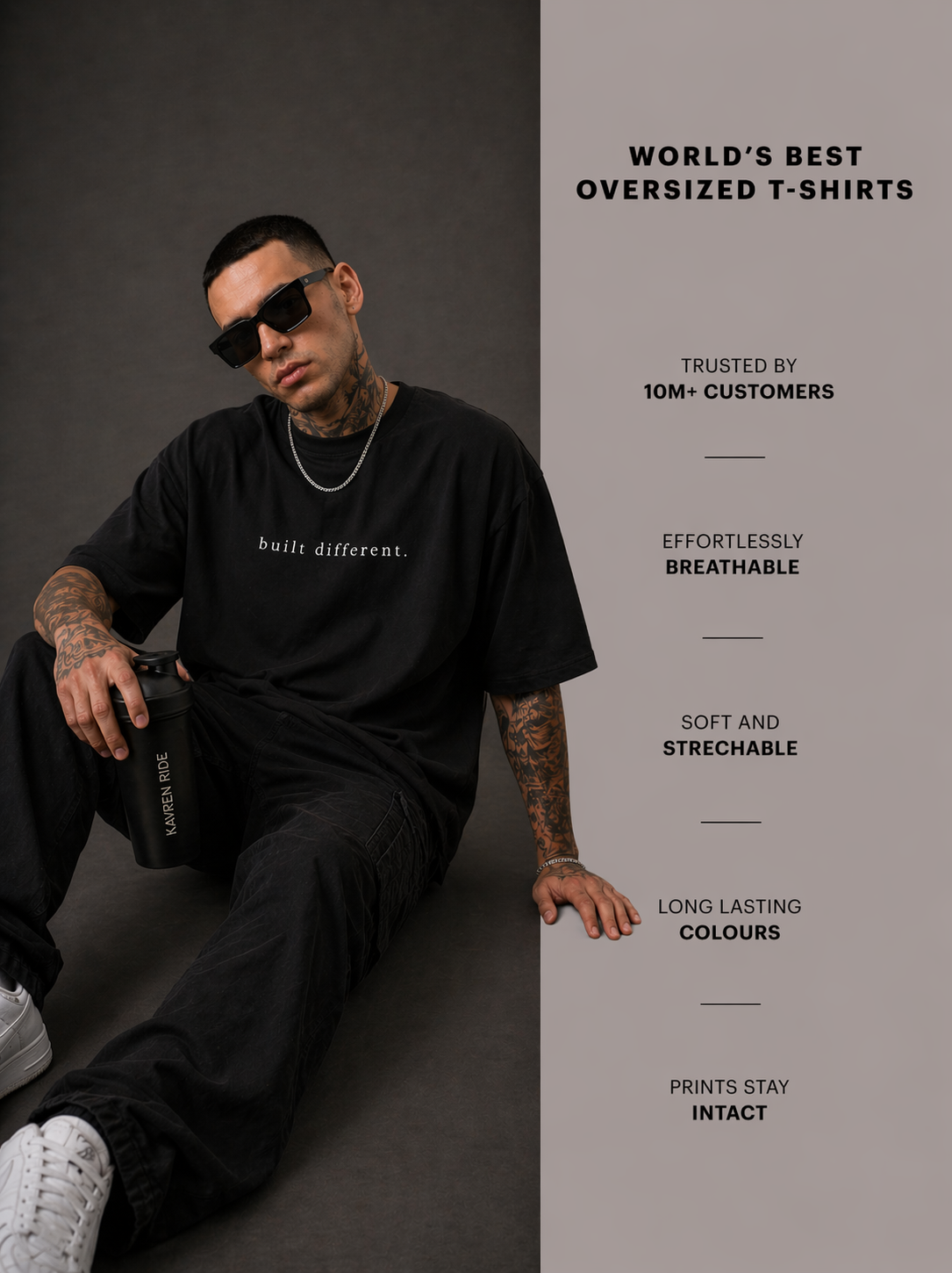 Built Different Oversized T-Shirt (Black)