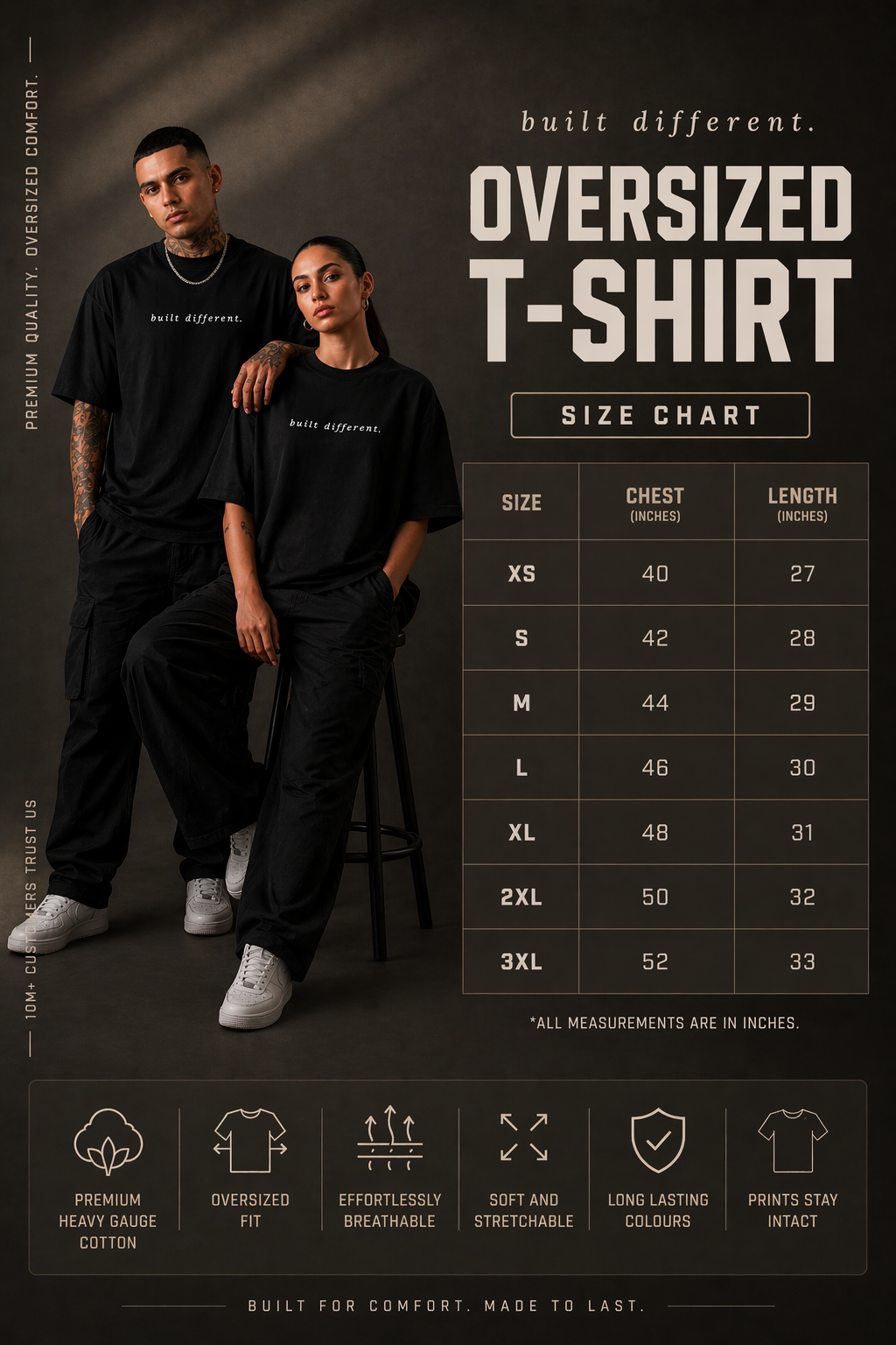 Built Different Oversized T-Shirt (Black)